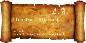 Lichtfusz Nikolett névjegykártya